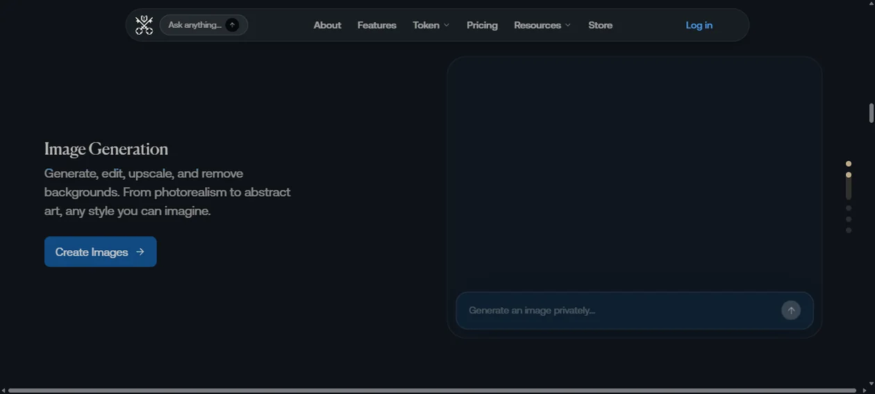 Öffentliche Venice AI Seite mit Produktvergleich und Funktionshinweisen